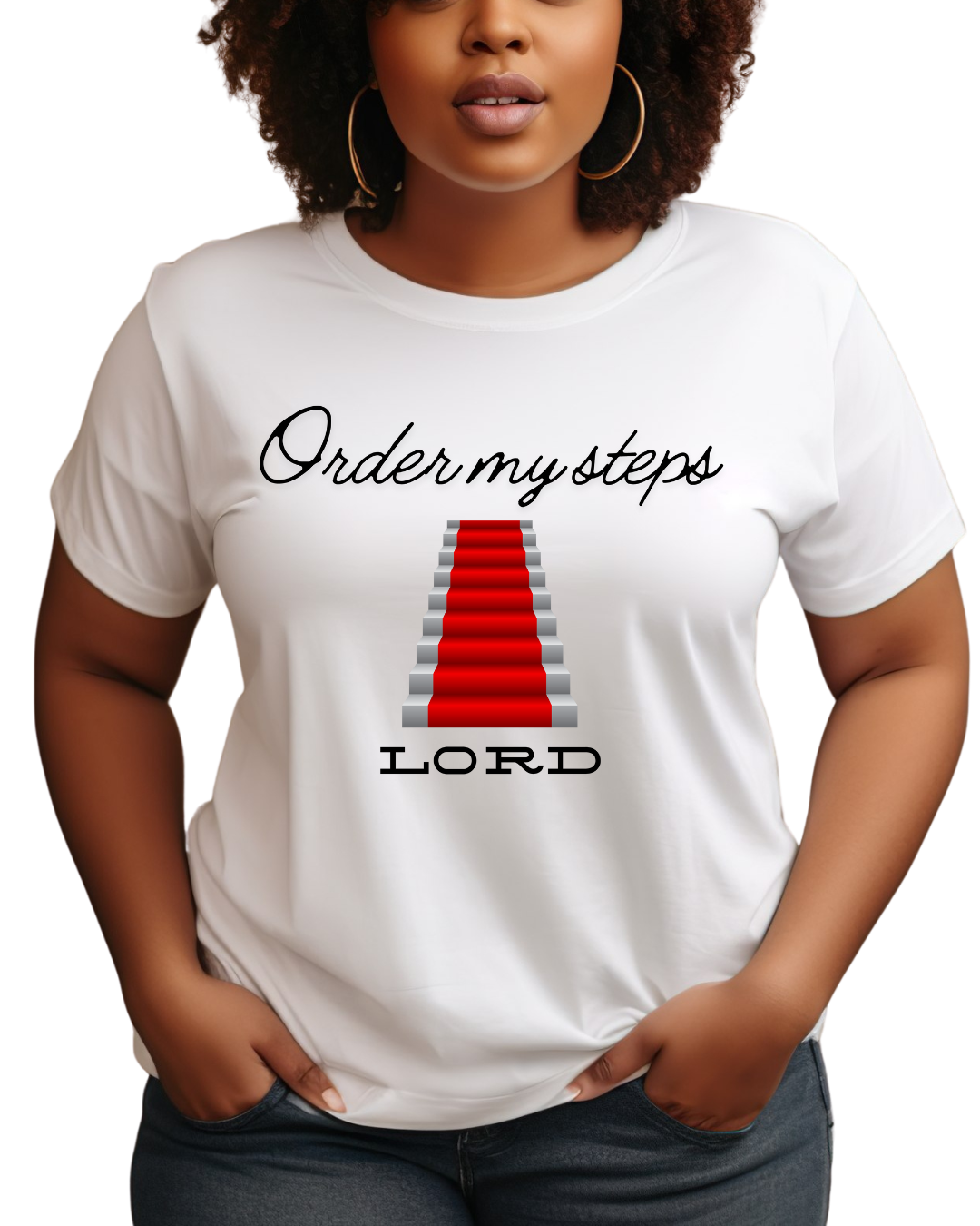 Order My Steps Lord - Tshirt - White, Black or Athletic Heather