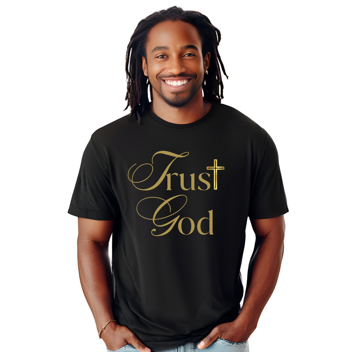 Trust God - Tshirt - Black