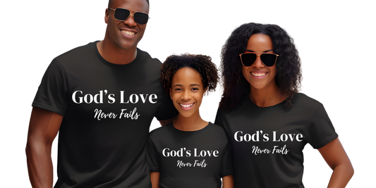 God's Love Never Fails - Tshirt - Black